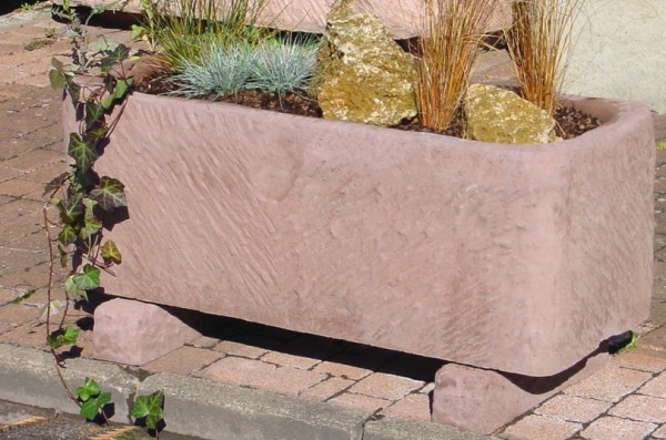 Pflanzkübel rötlich-braun mit Füße 110x45x41cm
