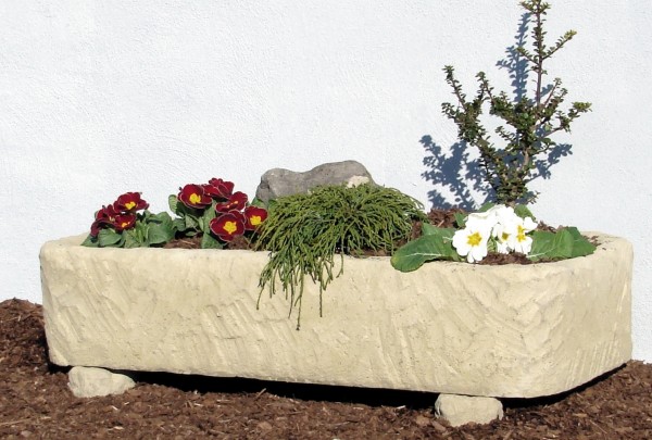 Pflanzkübel sand-beige mit Füße  85x41x19cm