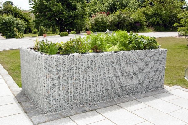 Hochbeet Gabionen 250 cm x 120 cm, MW 25/200 Höhe 80 cm