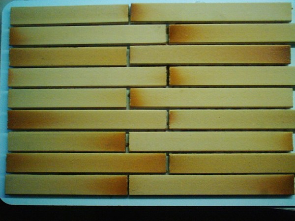 Riemchen in Birkenlaub 3cm x 24cm Klinkerfliese auf Netz  1m²/Karton